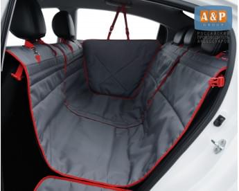 Автогамак Happy Dog Premium (Хэппи Дог Премиум). Цвет: серый с красной окантовкой.