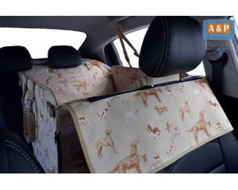 Автогамак Happy Dog Premium (Хэппи Дог Премиум). На половину сиденья. Цвет: выставка собак.