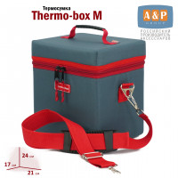 Термосумка "Thermo-box" (Термо-бокс). Размер М. Цвет: маренго с красной окантовкой.