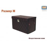 Органайзер в багажник "Премьер" (размер M). Цвет: черный с красной прострочкой Ромб.