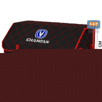 Органайзер-саквояж "Союз" в багажник Changan (Чанган), размер XL Plus. Цвет: черный с красной прострочкой Ромб.