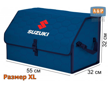 Саквояж "Союз" в багажник Suzuki (Сузуки), размер XL. Цвет: синий с синей прострочкой Соты.